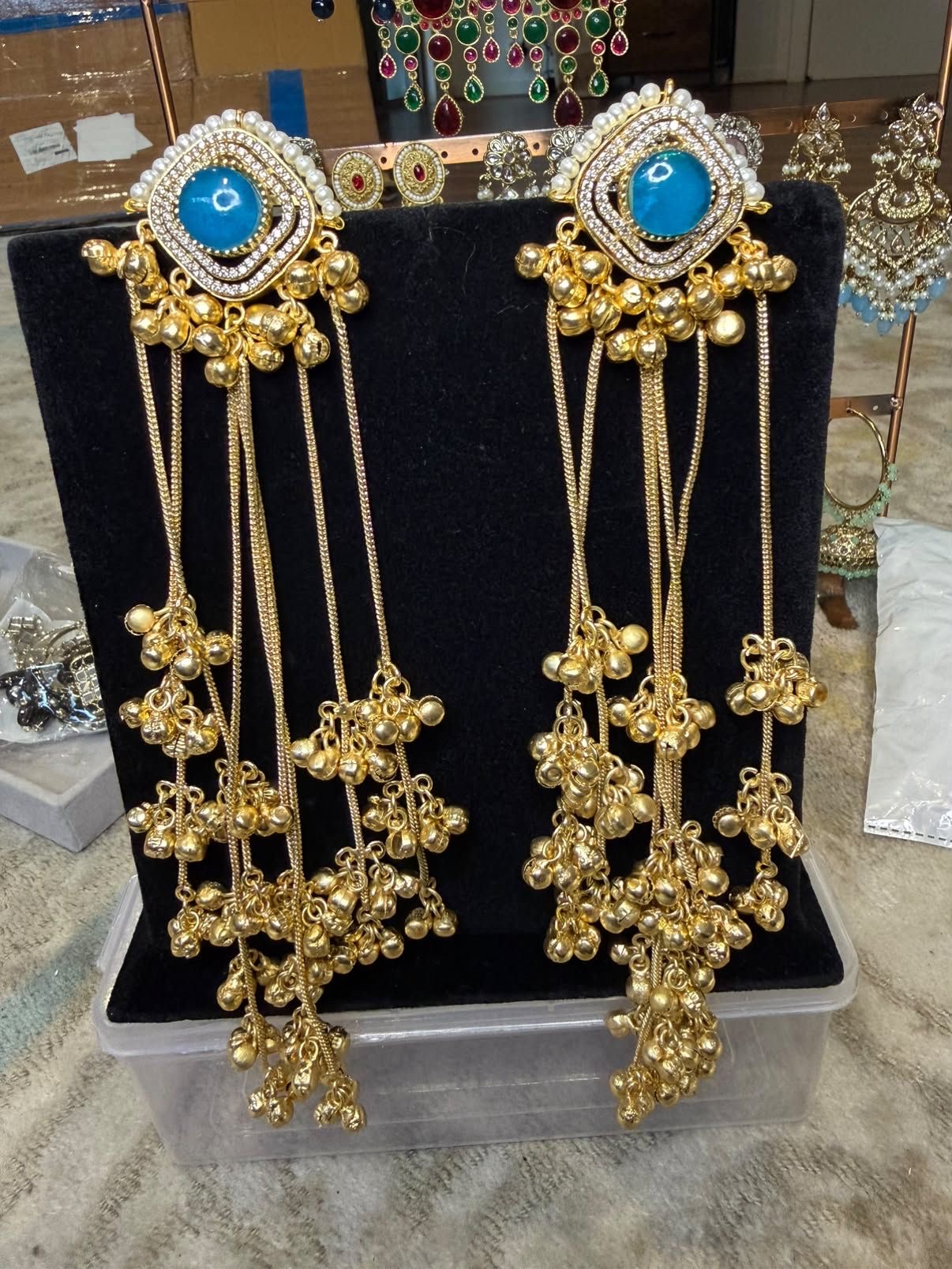 Blue Viral Kashmiri Earrings