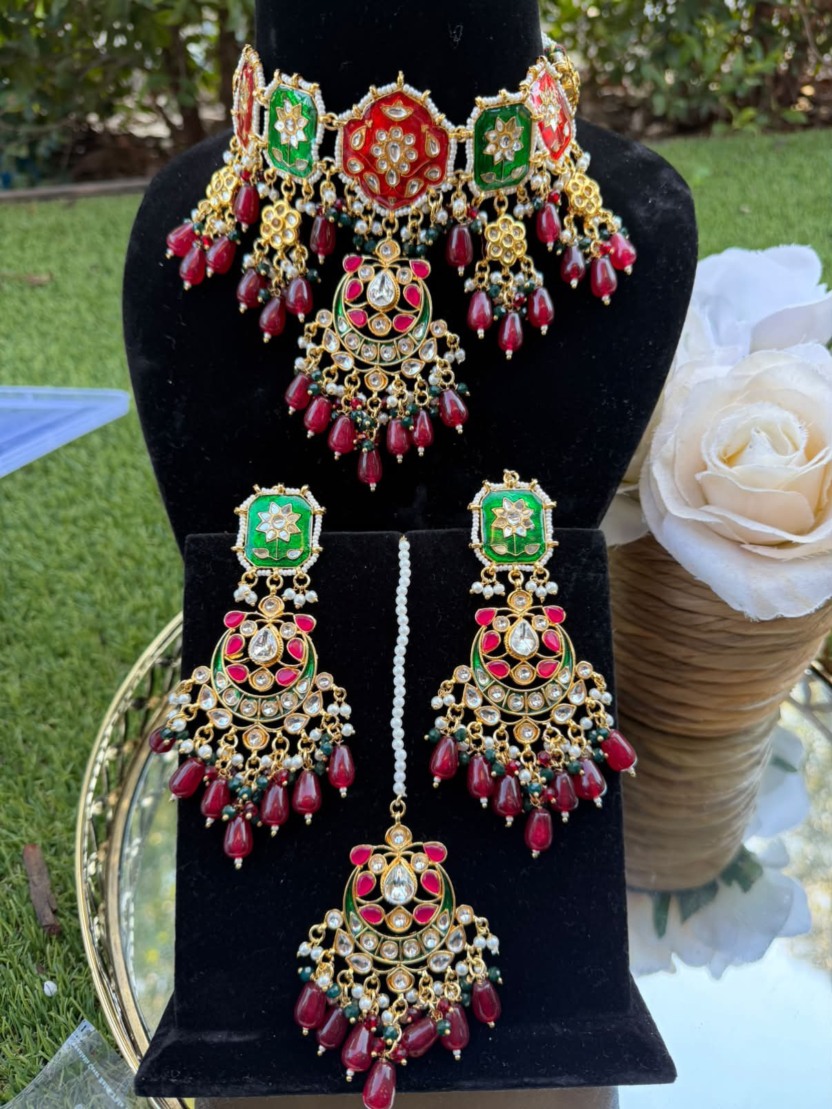 Royal Meenakari Kundan Choker Set
